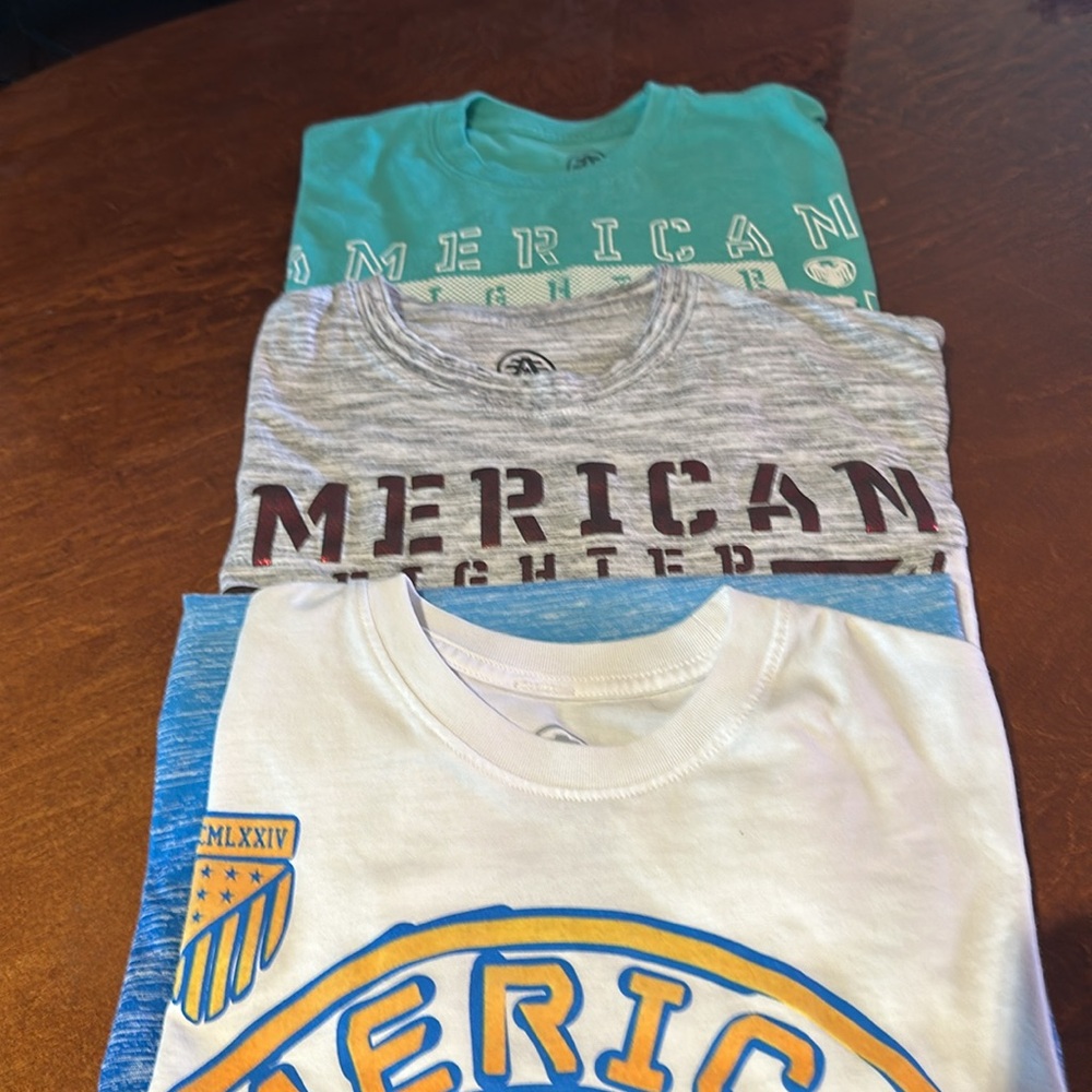 3 American Fighter shirts